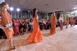 A shot from the Front Row at Tory Burch RTW Spring 2017