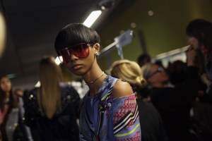 Backstage at Versace Spring 2017