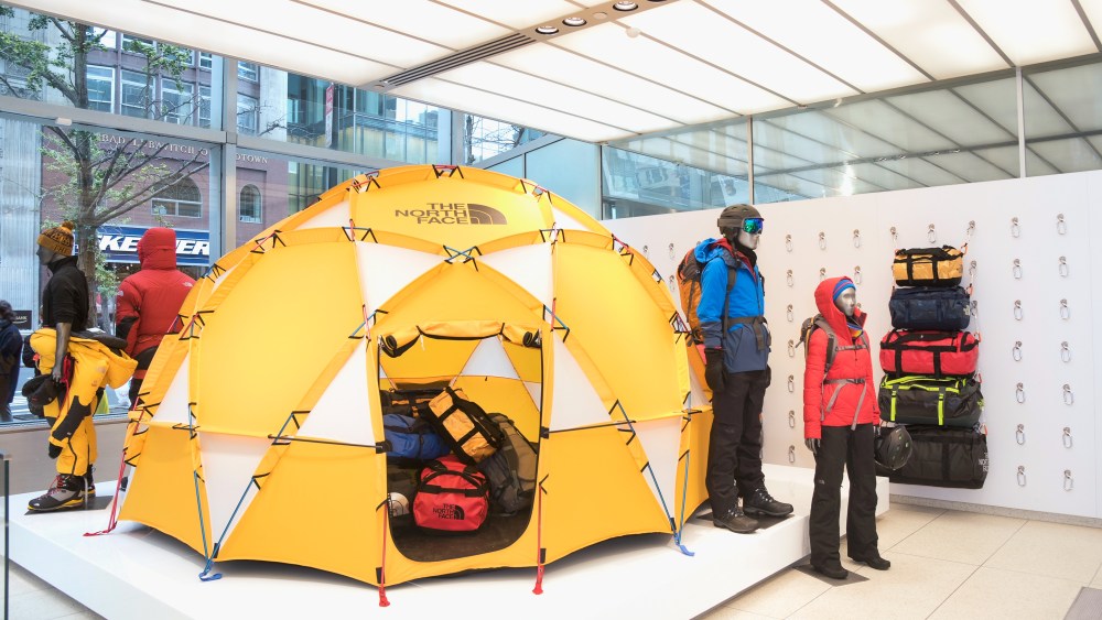 The North Face features a full-size tent in its new store.