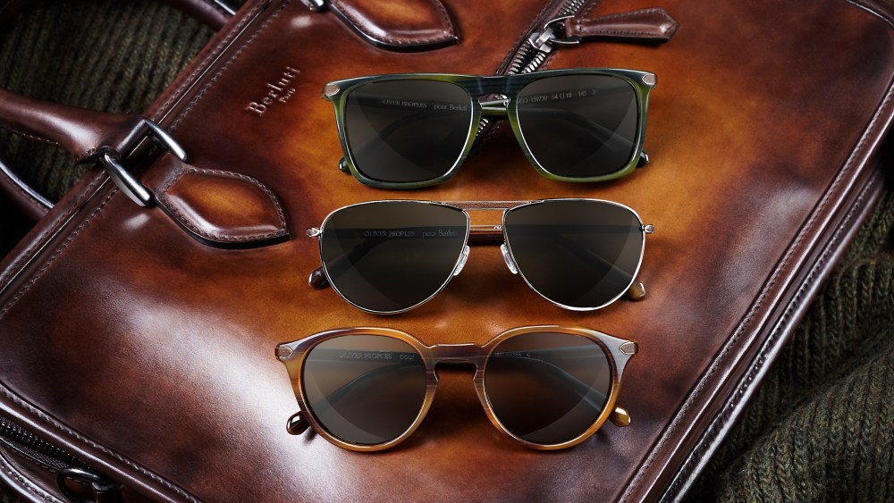 Berluti eyewear in collaboration with Oliver Peoples.