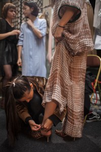 Backstage at Acne Studios RTW Spring 2017