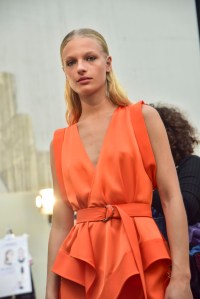 Backstage at Mugler RTW Spring 2017