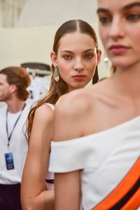Backstage at Mugler RTW Spring 2017