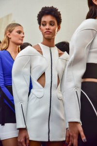 Backstage at Mugler RTW Spring 2017