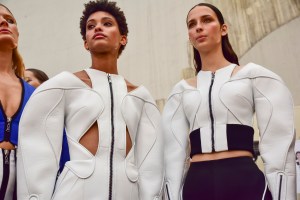 Backstage at Mugler RTW Spring 2017