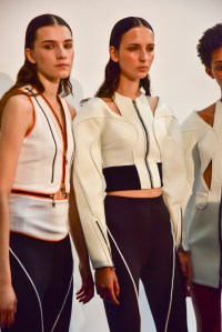 Backstage at Mugler RTW Spring 2017