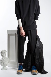 Tee by Deveaux, Turtleneck and Pant by F.S.Z, Jacket by WeSC