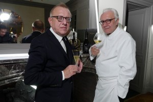 Richard Geoffroy and Alain Ducasse at Dom Pérignon's dinner in Versailles