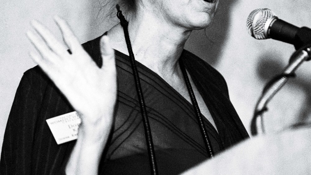Donna Karan speaking at WWD's ceo summit in 1997.
