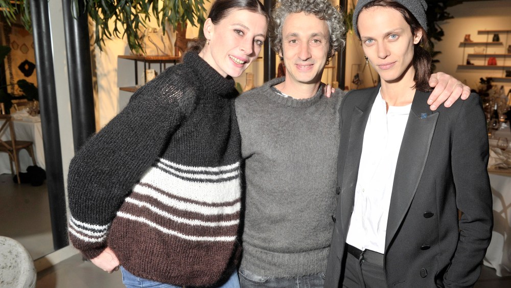 Jérôme Dreyfuss with Marie-Agnès Gillot and Aymeline Valade.