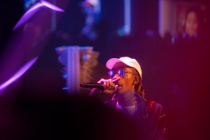 Wiz Khalifa performing.