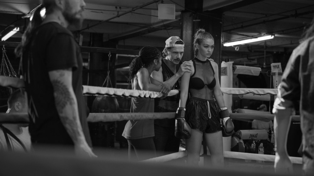The campaign for Gigi Hadid's collaboration with Stuart Weitzman.