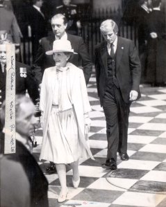 Nancy Reagan wearing a James Galanos Designed Suit to the wedding of Princess Diana and Prince Charles.