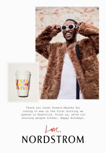 Nordstrom's puts customers in ads as a thank you.