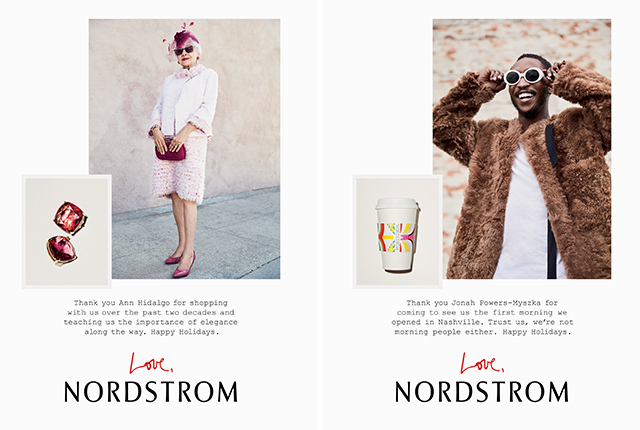 Nordstrom’s puts customers in ads as a thank you.