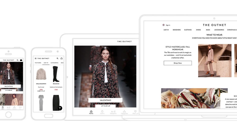A visual of The Outnet.com's revamped brand identity.