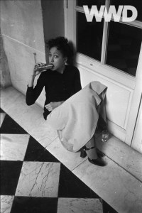pat cleveland backstage at fashion show benefiting restoration of the chateau of versailles 1973