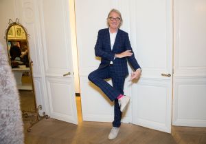 Paul Smith showing off John Tierney collaboration socks