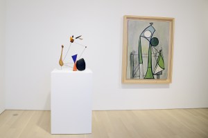 Calder's "Constellation with Diablo" (1943) and Picasso's "Woman" (1946).