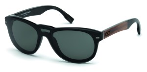 An Ermenegildo Zegna frame with temples in wood and horn. Silmo Paris
