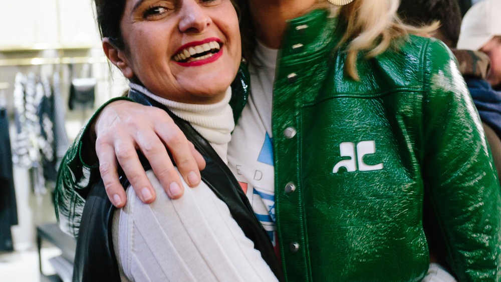 Lala Berlin’s Layla Piedayesh and Jane Kønig wearing her new Shell earrings.