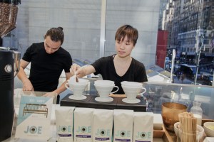 The coffee bar at the North Face flagship.