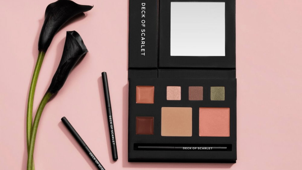 A Deck of Scarlet cosmetics palette.