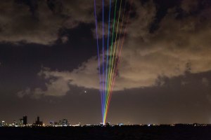 Just as big art names and brands flock to Art Basel, so do the real estate heavy hitters. Miami-based develop- ment firm Lionheart Capital will make their presence known through #RitzRainbow, a nighttime rainbow light beam installation that will be visible in the sky across Miami Beach