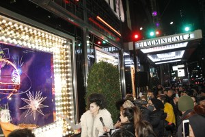 The scene at the Bloomingdale's window unveiling.