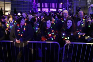 The scene at the Bloomingdale's holiday window unveiling. 