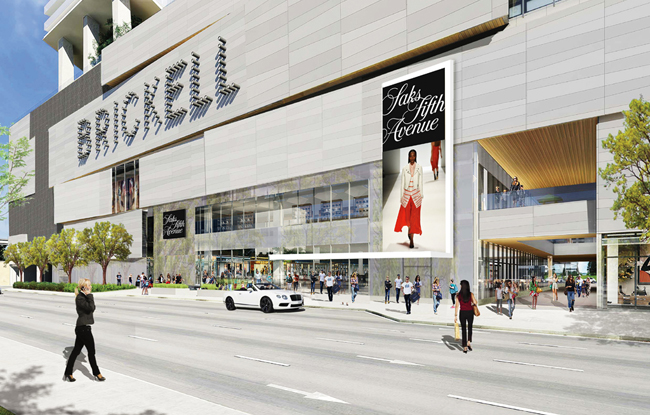 A view of the Metromover at Brickell City Centre.