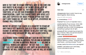 Chloe Grace Moretz reacts to the U.S. election on Instagram.