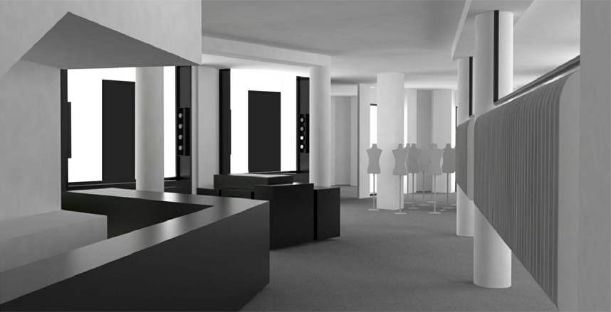 A rendering of the Cerruti 1881 boutique.