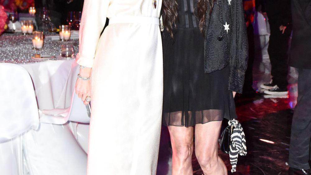Eugenie Niarchos in Halston and Demi Moore