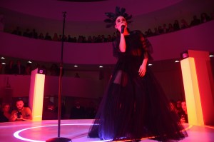 Banks performing at the Guggenheim pre-party.