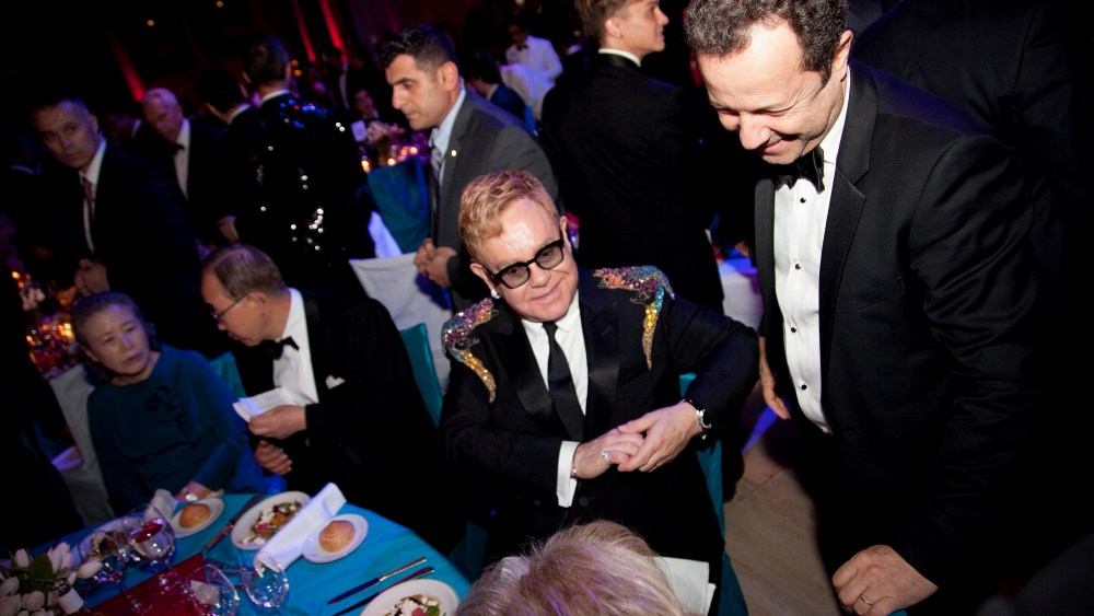 Sir Elton John Talks Fashion and Politics at AIDs Foundation Gala