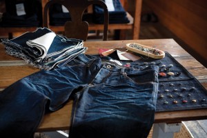 Customizing Denim Works jeans.