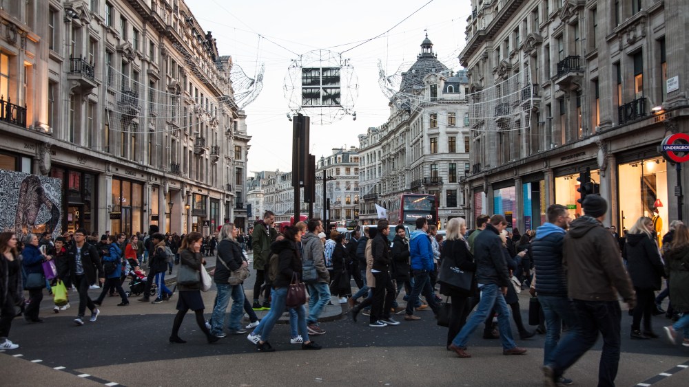 Holiday shoppers in London