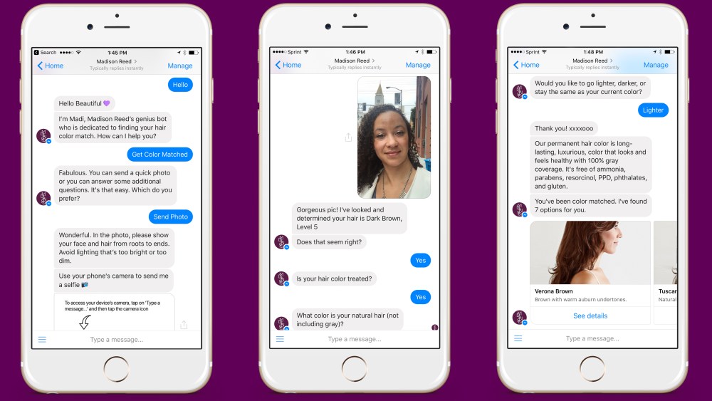 A look at Madison Reed's chatbot in action.