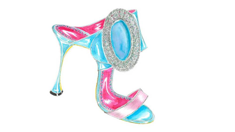A sketch by Manolo Blahnik from his spring 2017 collection.