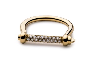 Miansai's gold thin screw cuff ring.