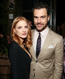 HFPA and InStyle Miss Golden Globe 2017 party Jessica Chastain and Gian Luca Passi de Preposulo