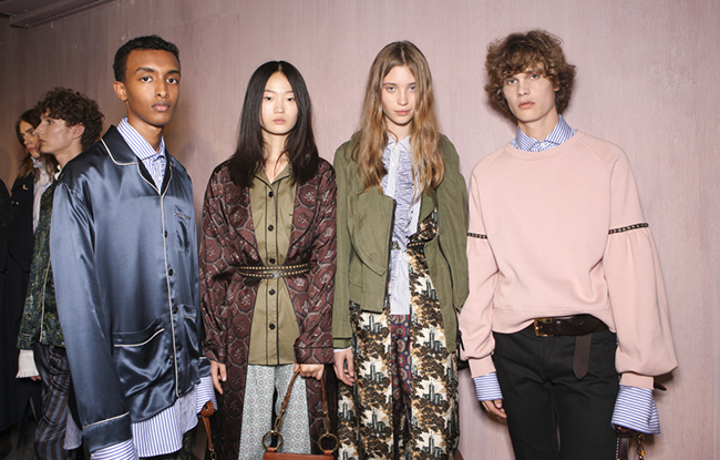 Backstage at Burberry September 2016.