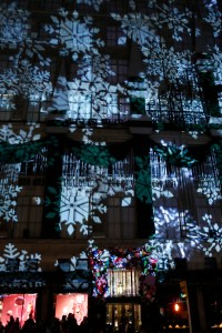 The scene at the Saks Holiday Window unveiling.