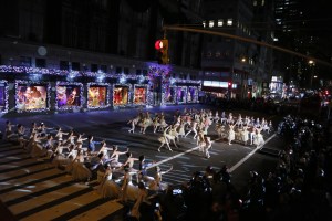 The scene at the Saks Holiday Window unveiling.