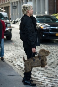 Street style at the Alexander Wang sample sale in New York.