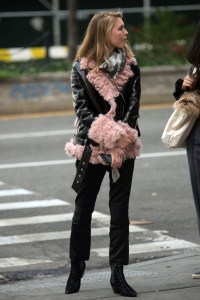 Street style at the Alexander Wang sample sale in New York.