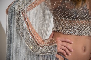 Josephine Skriver in her custom Swarovski look for the upcoming Victoria's Secret Fashion Show.