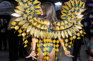 Alessandra Ambrosio backstage at the 2016 Victoria's Secret fashion show in Paris.