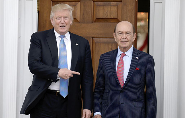 Donald Trump chose Wilbur Ross as Commerce Secretary.